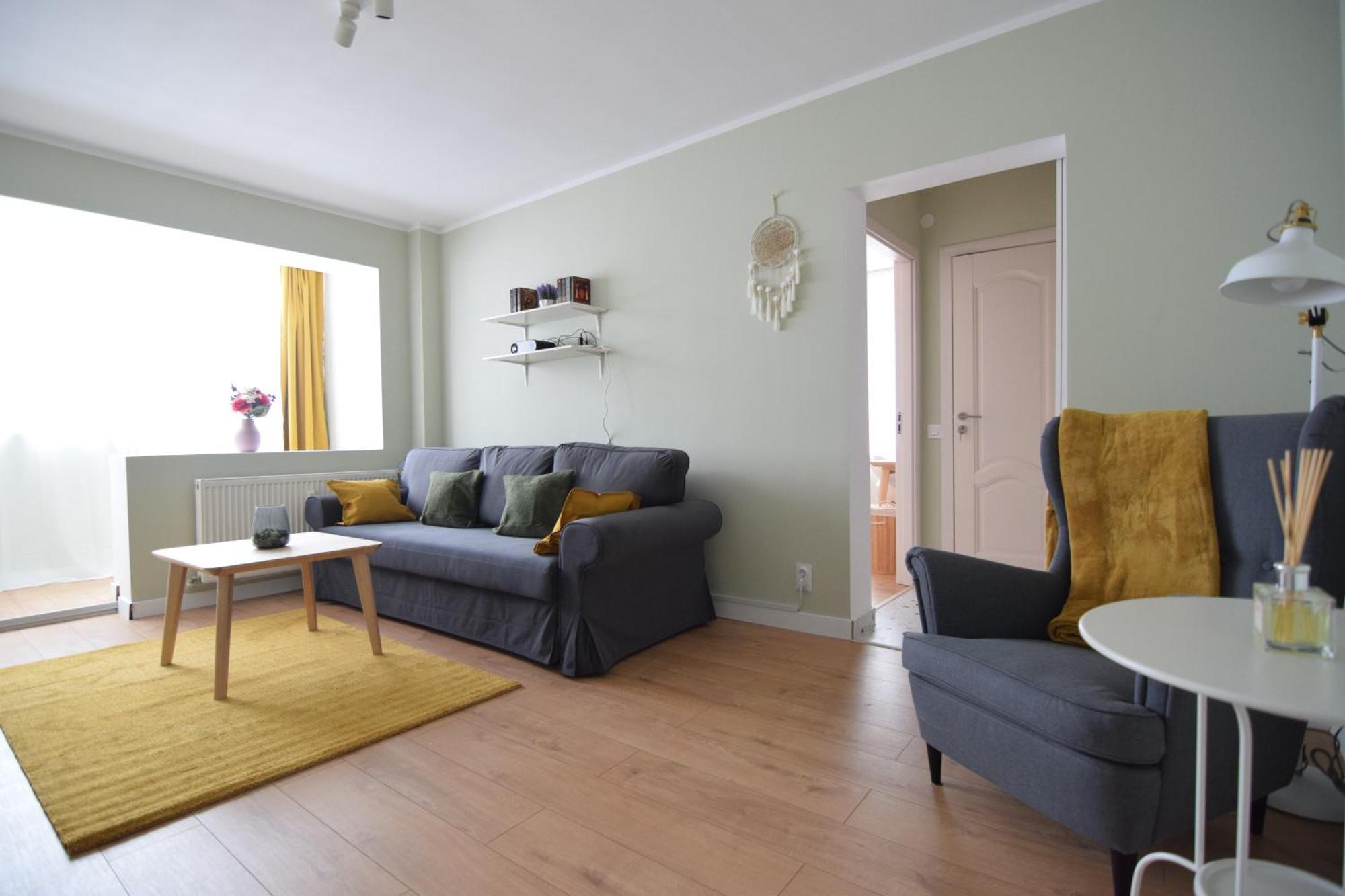 Stylish Apartment With Video Projector Bukares Bagian luar foto